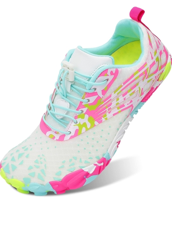 Shoes - Women’s Lightweight White Pink Aqua Quick Dry Water Shoes Size 9.5